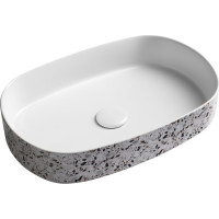 Isvea INFINITY OVAL keramické umyvadlo na desku, 55x36cm, terrazzo 10NF65055-2L-TRZ
