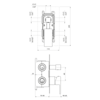 Sapho SPECTRE podomítková sprchová baterie, 3 výstupy, chrom 1102-87