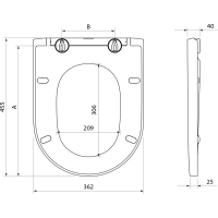 Aqualine WC sedátko, Soft Close, Easy Take, bílá PBS106