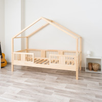 Dětská domečková postel z masivu borovice LUNA S 20 - 200x90 cm