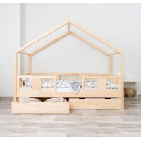 Dětská domečková postel z masivu borovice LUNA S 20 - 200x90 cm