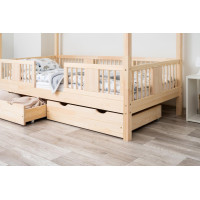 Dětská domečková postel z masivu borovice LUNA S 20 - 200x90 cm