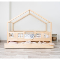 Dětská domečková postel z masivu borovice LUNA S 20 - 200x90 cm