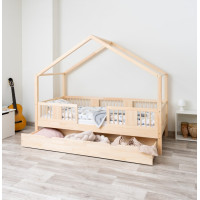 Dětská domečková postel z masivu borovice LUNA S 20 - 190x90 cm