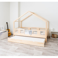 Dětská domečková postel z masivu borovice LUNA S 20 - 160x80 cm
