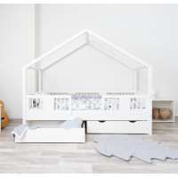 Dětská domečková postel z masivu borovice LUNA S 20 - 180x80 cm