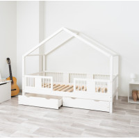 Dětská domečková postel z masivu borovice LUNA S 20 - 180x80 cm
