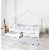 Dětská domečková postel z masivu borovice LUNA S 20 - 200x90 cm