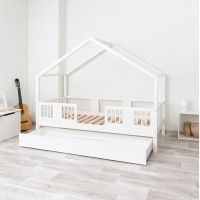 Dětská domečková postel z masivu borovice LUNA S 20 - 160x80 cm
