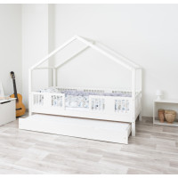 Dětská domečková postel z masivu borovice LUNA S 20 - 200x90 cm