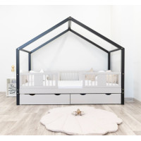 Dětská domečková postel z masivu borovice LUNA S 20 - 180x80 cm