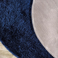 Moderní koberec SHAGGY CAMIL kulatý - tmavě modrý