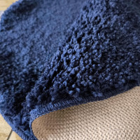 Moderní koberec SHAGGY CAMIL kulatý - tmavě modrý