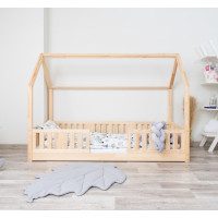 Dětská domečková Montessori postel z masivu borovice NIKO L - 180x80 cm