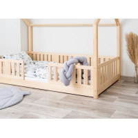 Dětská domečková Montessori postel z masivu borovice NIKO L - 160x80 cm