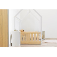 Dětská domečková Montessori postel z masivu borovice NIKO L - 200x90 cm