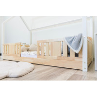 Dětská domečková Montessori postel z masivu borovice NIKO L - 180x80 cm