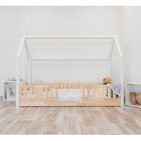 Dětská domečková Montessori postel z masivu borovice NIKO L - 190x90 cm