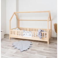 Dětská domečková postel z masivu borovice NIKO L 10 - 190x90 cm