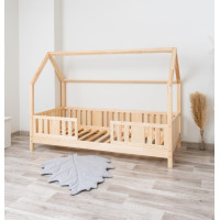 Dětská domečková postel z masivu borovice NIKO L 10 - 180x80 cm