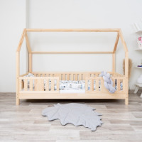 Dětská domečková postel z masivu borovice NIKO L 10 - 160x80 cm