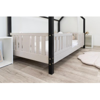 Dětská domečková postel z masivu borovice NIKO L 10 - 200x90 cm