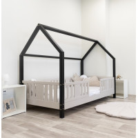 Dětská domečková postel z masivu borovice NIKO L 10 - 200x90 cm