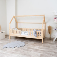 Dětská domečková postel z masivu borovice NIKO L 20 - 180x80 cm