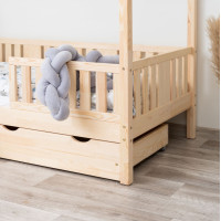 Dětská domečková postel z masivu borovice NIKO L 20 - 190x90 cm