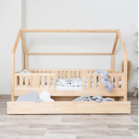 Dětská domečková postel z masivu borovice NIKO L 20 - 190x90 cm