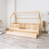 Dětská domečková postel z masivu borovice NIKO L 20 - 190x90 cm