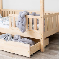 Dětská domečková postel z masivu borovice NIKO L 20 - 180x80 cm