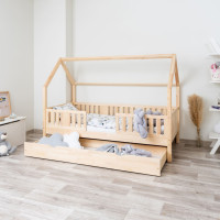 Dětská domečková postel z masivu borovice NIKO L 20 - 190x90 cm