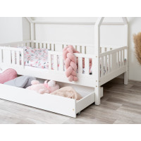 Dětská domečková postel z masivu borovice NIKO L 20 - 180x80 cm