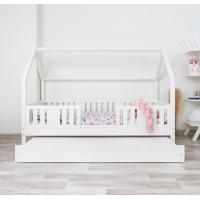 Dětská domečková postel z masivu borovice NIKO L 20 - 180x80 cm