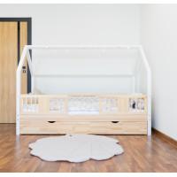 Dětská domečková postel z masivu borovice NIKO L 20 - 180x80 cm