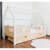 Dětská domečková postel z masivu borovice NIKO L 20 - 160x80 cm