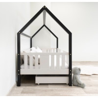 Dětská domečková postel z masivu borovice NIKO L 20 - 160x80 cm