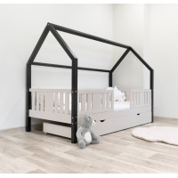 Dětská domečková postel z masivu borovice NIKO L 20 - 180x80 cm