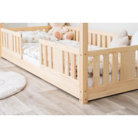 Dětská domečková Montessori postel z masivu borovice NIKO S - 190x90 cm