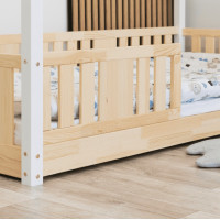 Dětská domečková Montessori postel z masivu borovice NIKO S - 180x80 cm