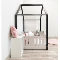 Dětská domečková Montessori postel z masivu borovice NIKO S - 160x80 cm
