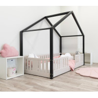 Dětská domečková Montessori postel z masivu borovice NIKO S - 160x80 cm