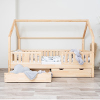 Dětská domečková postel z masivu borovice NIKO L 20 - 200x90 cm