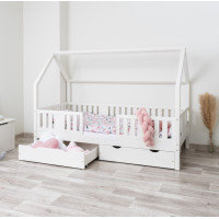 Dětská domečková postel z masivu borovice NIKO L 20 - 200x90 cm