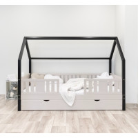 Dětská domečková postel z masivu borovice NIKO L 20 - 200x90 cm