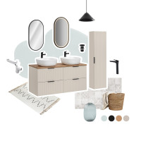 Koupelnová závěsná skříňka pod umyvadlo ADÉLA 40 cm - kašmírová