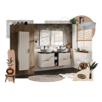 Koupelnová závěsná skříňka pod umyvadlo ADÉLA 40 cm - kašmírová