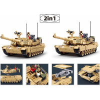 Sluban Model Bricks M38-B1365 Bitevní tank M1A2 Abrams TUSK II 2v1