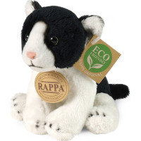 Rappa Plyšová kočka sedící černo-bílá 14 cm ECO-FRIENDLY